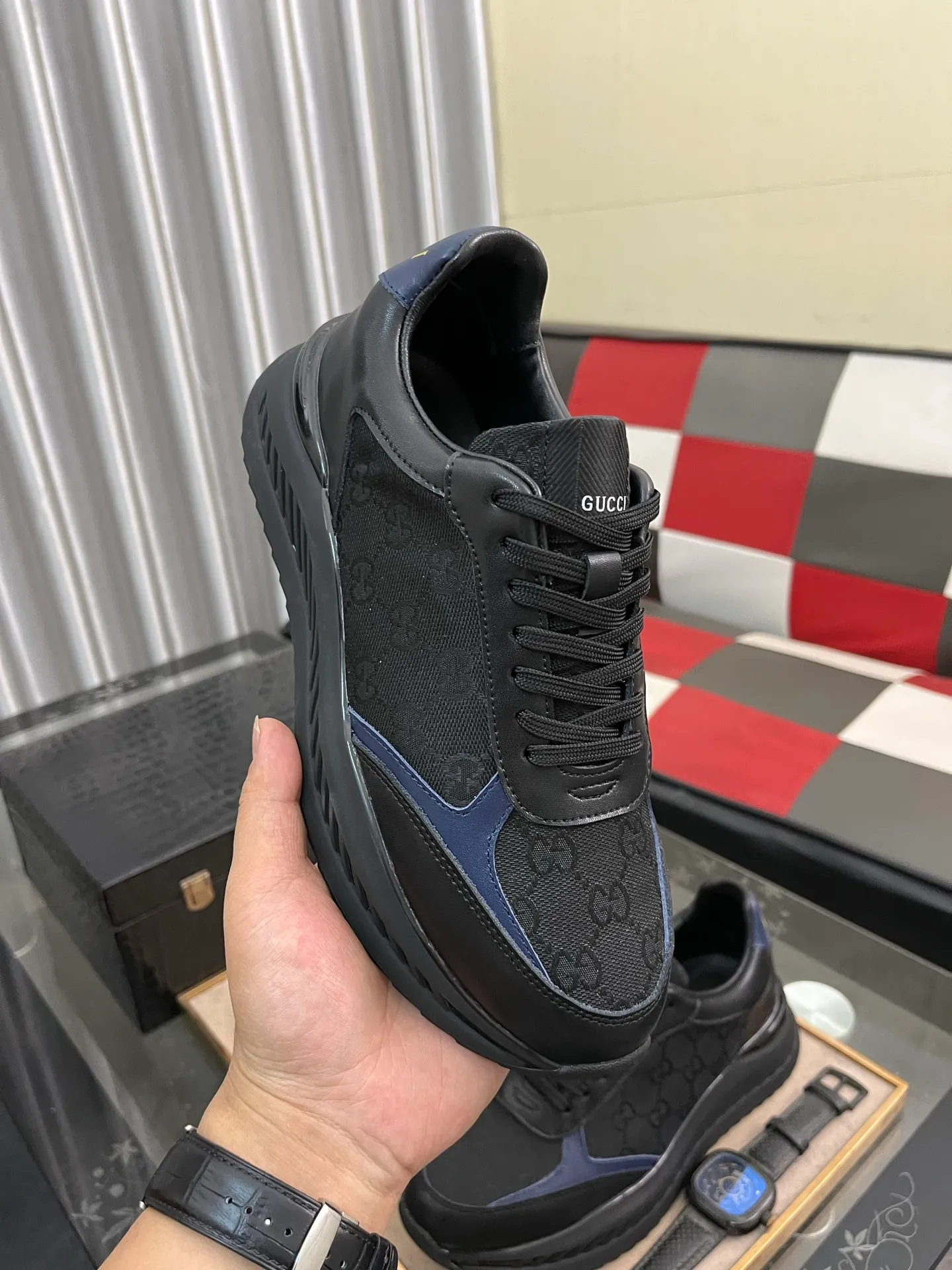 Men's shoes 💰458⌚️⌚️[GUCCI] The latest trendy men's casual shoes, the fabric is made of embossed cowhide imported from Italy, comfortable sheepskin lining + feet, the original outsole is wear-resistant and non-slip, high-level version, size: 38-444️⃣Colors available
